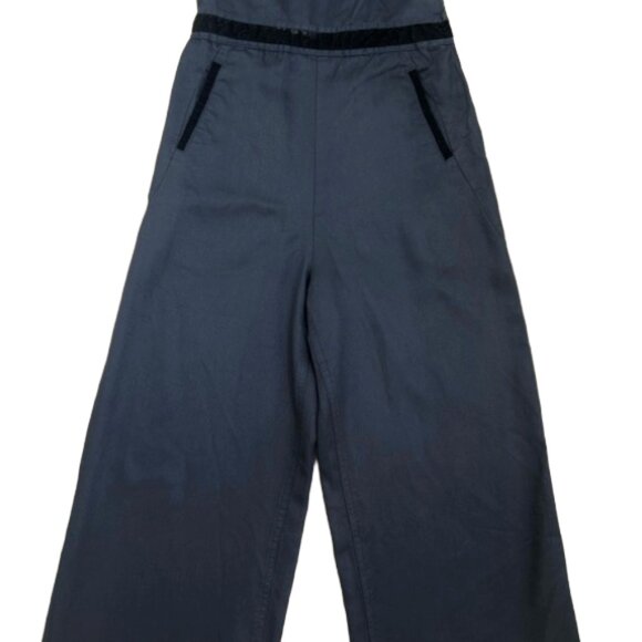 Free People x Revolve Black Tuxedo Jumpsuit 0 Lace Inset Wide-Leg Open Back - Picture 10 of 13